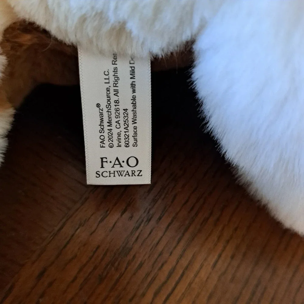 FAO Schwarz Shiba Inu Plush Dog Stuffed Animal Tan Cream Curled Tail 12 Inch
